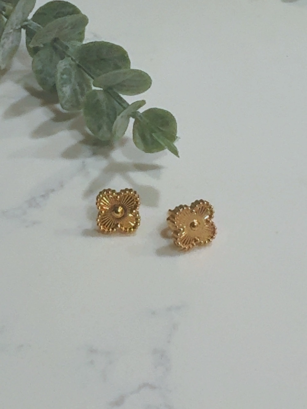 Gold Clover Mini Stud Earrings